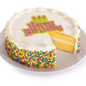  Vanilla Happy Birthday Cake   8 Inch