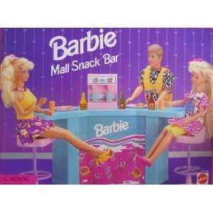  Barbie Mall Snack Bar Playset w Counter, Drink Dispenser 
