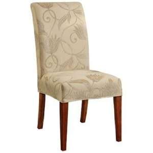   Slipcovered Parsons Cherry Leg Armless Dining Chair
