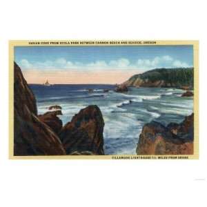 Seaside & Cannon Beach, Oregon   Indian Cove from Ecola Park Giclee 