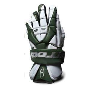 Harrow Mens Torrent Lacrosse Gloves WHITE/FOREST GREEN 13.5  