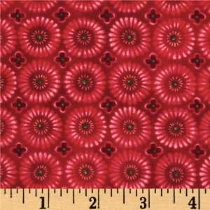  44 Wide Jingle All the Way Tile Red Fabric By The Yard 