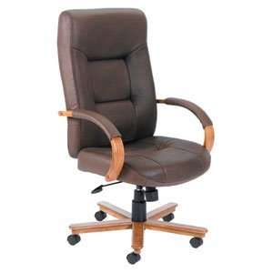  Boss High Back Bomber Leather Chair With Knee Tilt Patio 