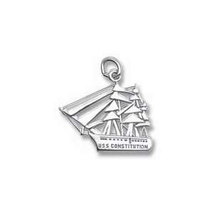 USS Constitution Charm   10k Yellow Gold