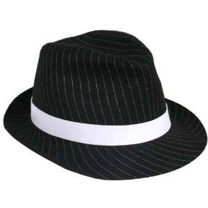  Gangster Hat Black with Pinstripe [Toy] Toys & Games