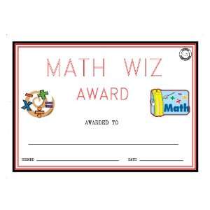  Math Wiz Award Certificate