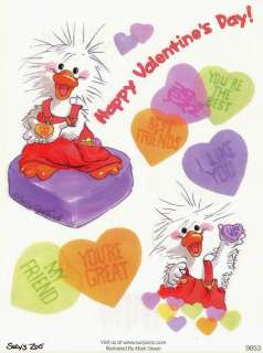 Suzys Zoo Valentines Candy Conversation Heart Stickers  