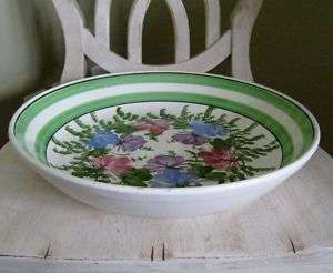 Vintage Gary Valenti Italy Pottery Floral Serving Bowl  