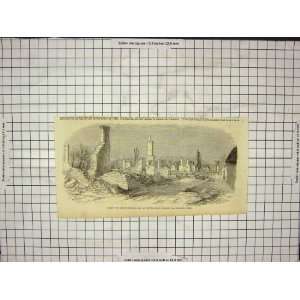  Ruins Of Fire Harwell Near Abindon Burned Old Print