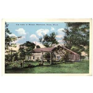   Vintage Postcard   Log Cabin at Historic Hazlewood   Dixon Illinois