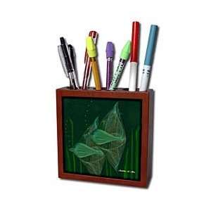   Art Designs   Angel Fish   Tile Pen Holders 5 inch tile pen holder