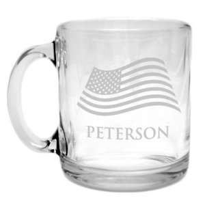 US Flag Glass Coffee Mug