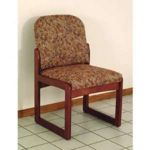   Series Armless Guest Chair Wood Finish Light Oak, Fabric Arch Green