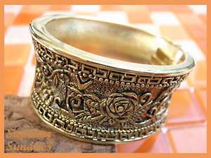 Ancient Greek Golden Rose Metal Bangle Bracelet 203  