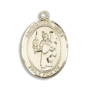Gold Filled St. Uriel Medal Pendant Charm with 24 Gold Chain in Gift 