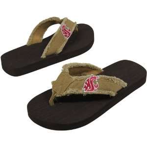  NCAA Washington State Cougars Unisex Frayed Flip Flops 