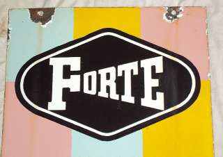 FORTE FILMS 2 SIDED Vintage Porcelain Enamel Sign Rare  