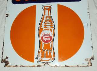 Vintage GOLD SPOT DRINK Porcelain Enamel Sign 1950 RARE  