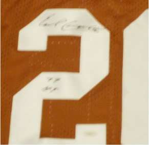EARL CAMPBELL AUTOGRAPHED SIGNED UT TEXAS LONGHORNS #20 JERSEY W/ HT 