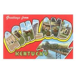  Greetings from Ashland, Kentucky Giclee Poster Print 