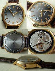 USSR watch POLJOT 17Jewels GOLD PLATED day date   