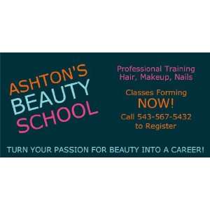  3x6 Vinyl Banner   Ashtons Beauty School 