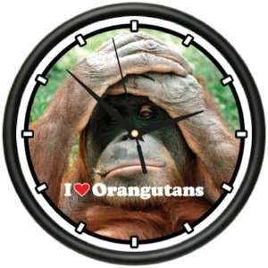  ORANGUTAN Wall Clock zoo monkey decor art chimp gift