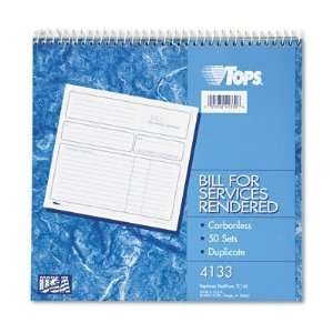  ~~ TOPS BUSINESS FORMS ~~ Invoice Bill for Services, 8 1 
