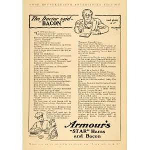 1906 Ad Armours Star Ham Bacon Doctor Meat Food Health   Original 