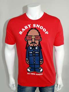 TWO ANGLE Mikany Baby Snoop Dogg Character Print T Shirt   Red   S M L 