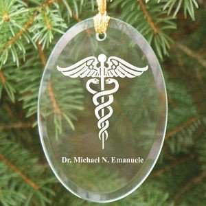  Personalized Medical Doctor Glass Christmas Ornament