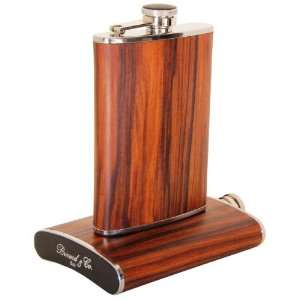   Co. Santos Rosewood Stainless Steel 8oz Hip Flask