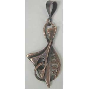   Rebajes Handwrought Copper Modernist Harpoon Pendant 