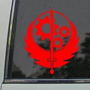  FALLOUT Red Decal BROTHERHOOD OF STEEL PC GAME Car Red 