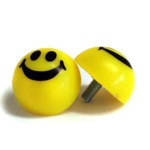 Yellow Smiley License Plate Buttons, get rid of your old junky license 