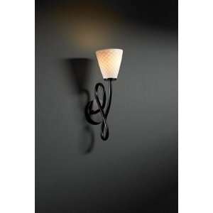  Capellini Black 1 Light Sconce Check Shade