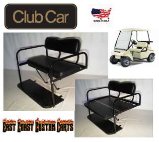 Club Car DS Golf Cart Rear Flip Down Seat Kit BLACK (FAST FREE 