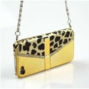 Leopard Grain Luxury Handbag Case Skin Cover for iphone 4S 