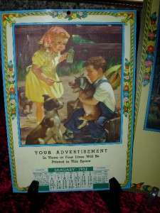 CALENDARS ADVERTISING 1944 1952 THOMPSON PRINTS LANDSCAPE MOTHER CHILD 