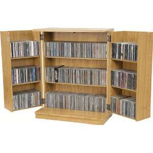  Locking DVD / CD / Video Multimedia Storage Unit with Oak 