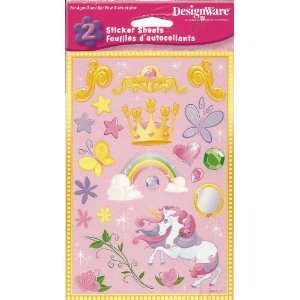  Princess Unicorn Stickers 2 Sheets Toys & Games