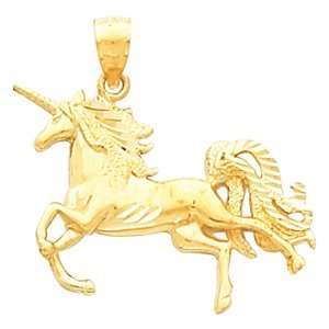  14K Yellow Gold 20.79X28.75 MM Unicorn Pendant Jewelry