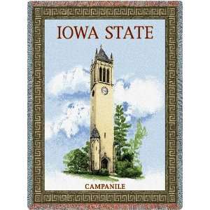  Iowa State University Campanile Jacquard Woven Throw   70 