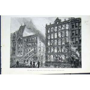    Fire Bread Streete Cheapside London Old Print 1881