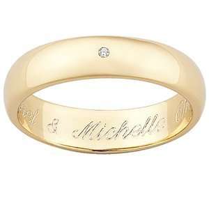  Genuine Diamond Engraved Message Ring   Personalized 