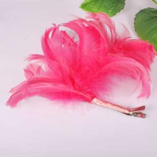 Pink Feather Hair Ornaments Lady Hair Jewelry F007  