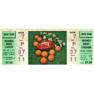   1971 Undefeated Season Football Ticket 