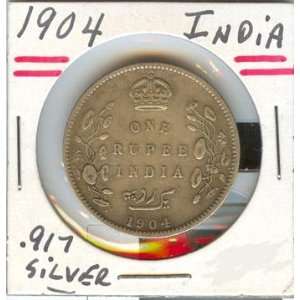  KM508 British India One Rupee Silver Coin Issued 1904 EF 