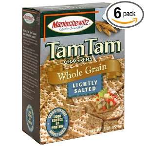 MANISCHEWITZ Whole Grain Lightly Salted Tam Tam Crackers, 8 Ounce 