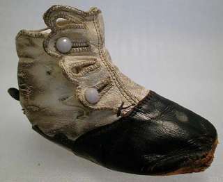 detailed view of Antique Victorian Childs Baby High Top Button Shoes